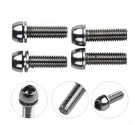 Eawfgtuw 4 pernos de vástago de bicicleta M5 x 20 mm, M6 x 20 mm, kit espaciador de auriculares de acero para tornillos de manillar, negro, plateado, amarillo (plata2) (M6 x 20)