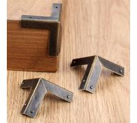 Eawfgtuw 4 protectores de esquina de caja de metal de 33 mm con clavos, bronce antiguo y aleación de zinc negro, decorativos para protectores de bordes para cajas de joyería, cajas de vino, cajas de