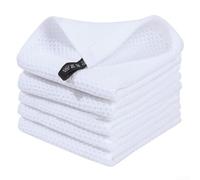 Eawfgtuw 5 paños de cocina y paños de cocina de algodón natural, súper absorbentes y lavables a máquina, con ganchos para colgar para un almacenamiento simple, 30 x 30 cm (blanco)