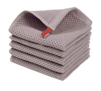 Eawfgtuw 5 paños de cocina y paños de cocina de algodón natural, súper absorbentes y lavables a máquina, con ganchos para colgar para un almacenamiento simple, 30 x 30 cm (curry poco profundo)