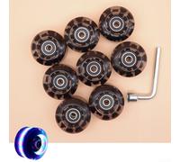 Eawfgtuw 8 ruedas iluminadas para patines con rodamientos LED Flash Quad Ruedas de PU de alta elasticidad de 58 mm para patines de doble fila y juegos de interior geniales para (rosa, azul verde)