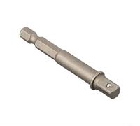 Eawfgtuw Adaptador de extensión de broca hexagonal de 1/4 pulgadas a enchufe cuadrado, barra de extensión de acero al cromo vanadio para electricidad, neumática y manual (65 mm)