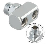 Eawfgtuw Adaptador divisor de manguera de baja presión de buceo de 9/16 a 3/8 pulgadas, latón cromado de 1 a 2 LP, conector de puerto para regulador BC
