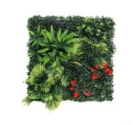 Eawfgtuw Alfombrilla de césped de plástico de 50 x 50 cm, panel de seto artificial, decoración de pared para interiores y exteriores, pantalla para el hogar, jardín, valla de decoración de fondo (E)