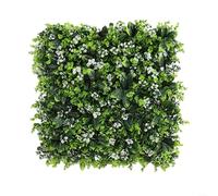 Eawfgtuw Alfombrilla de césped de plástico de 50 x 50 cm, panel de seto artificial, decoración de pared con hojas, pantalla para interiores y exteriores, decoración de fondo para valla de jardín (A)