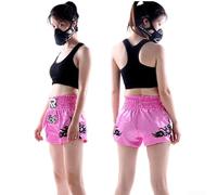 Eawfgtuw Anotherboxer - Pantalones cortos de kickboxing para mujer, para artes marciales mixtas, Muay Thai, pantalones cortos de lucha, unisex, mezcla de poliéster, cintura elástica transpirable (rosa