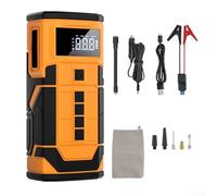 Eawfgtuw Arrancador de coche de 8000 A con bomba de aire, paquete de refuerzo de batería de 12 V, inflador de neumáticos de 150 PSI, banco de energía portátil, paquete de salto automático de