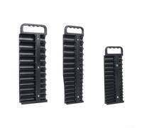 Eawfgtuw Bandeja organizadora magnética con estructura ABS y tiras magnéticas dobles para enchufes SAE y métricos de 1/4 3/8 1/2 pulgadas, soporte de gran capacidad (negro)