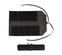 Eawfgtuw Bolsa de herramientas portátil de piel sintética para herramientas manuales, organizador multifunción vintage marrón o negro para llaves, cortadores y uso en taller de bricolaje (negro)