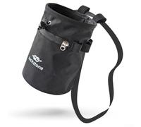 Eawfgtuw Bolsa de tiza para escalada en roca con cordón antifugas, bolsa de magnesio Oxford 420D para levantamiento de pesas, saco de tiza para gimnasio con bolsillo para teléfono y cinturón ajustable