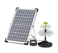 Eawfgtuw Bomba de fuente solar con batería de 1500 mAh, bomba de agua solar, fuente flotante, 6 boquillas, para baño de pájaros, pecera, bomba de estanque para baño de colibrí