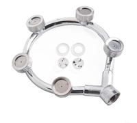 Eawfgtuw Boquilla rociadora eléctrica de acero inoxidable con rosca de 3/4/5 cabezales, rociador atomizador ajustable de alta presión para manguera de jardín conector rápido (5 agujeros)