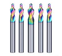 Eawfgtuw Broca de paso de acero coloreada de alta velocidad para cortar en máquinas de grabado CNC, diseño espiral del surco, retiro eficiente de la viruta