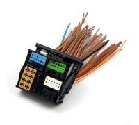 Eawfgtuw Cable de alimentación de arnés de cableado de audio para coche de 52 pines para 7 2013-2019 unidad principal del reproductor adaptador estéreo y conector de aguja completa ABS negro