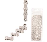 Eawfgtuw Cadena de bicicleta de aleación de acero endurecido, rodillos de 6/7/8/9/10/11 velocidades para bicicletas de carretera MTB, tamaños de 114 eslabones, velocidad única, 116 eslabones, interior