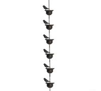 Eawfgtuw Cadena de lluvia decorativa de metal para pájaros, extensión de cascada para canalón, patio, balcón, porche, decoración de agua de lluvia, accesorio de jardín tranquilo