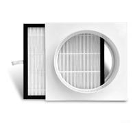 Eawfgtuw Caja de filtro de conducto de purificación de aire con red de carbón activado para tubos de PVC PE Sistema de ventilación de calidad del aire interior 110mm 160mm blanco (110mm)