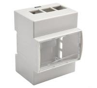 Eawfgtuw Caja de panel eléctrico ABS con montaje en riel DIN y visualización transparente para ventana, funda de protección de bloqueo deslizante compatible con Raspberry Pi 4B/3B (Pi4B + ventilador +