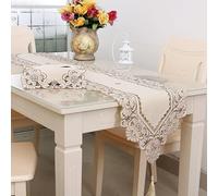 Eawfgtuw Camino de mesa con patrón de encaje floral bordado, tela de gasa translúcida para mesa de comedor, boda, fiesta y decoración del hogar, hecho de poliéster (2# 40 x 150 cm)