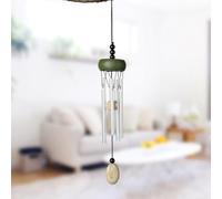 Eawfgtuw Campanas de viento de bronce de imitación con 4 tubos de aluminio, adorno de campana de metal con sonido dulce para jardín, patio, decoración del hogar al aire libre, decoración romántica