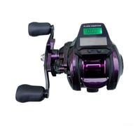 Eawfgtuw Carrete de pesca digital con pantalla de visualización, carrete de pesca impermeable, línea de retroiluminación recargable, contador de línea de contador de mordeduras, relación de engranaje