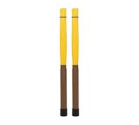 Eawfgtuw Cepillos de tambor para cajón, percusión de alambre de nailon con mango de goma, 36 cm para música country jazz, suave para sonido, paquete de 2 (amarillo marrón)