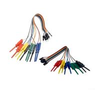 Eawfgtuw Clip de gancho para analizador lógico con cable, 20 unidades, conectores macho y hembra para pruebas de circuito, 20 cm de longitud, 5 colores