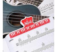 Eawfgtuw Clip de libro de música para partituras y cancioneros, soporte de página de acero para guitarra, notas de violín, compatible con (rojo)