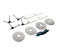 Eawfgtuw Compatible con el robot aspirador Conga 11090 para kit de piezas de repuesto. Incluye 2 cepillos de rodillo, 4 cepillos laterales, 4 filtros y 4 paños de fregona para (B)