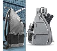 Eawfgtuw Con correa grande personalizable, compartimento separado con cremallera, compatible con pickleball, tenis, capacidad de hombro, 475 x 35 x 25 cm, resistente al agua, Oxford Clot (es negro)