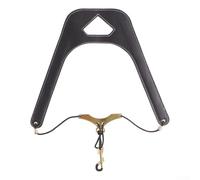 Eawfgtuw Correa de cuello ajustable acolchada para saxofón soprano tenor alto con diseño en forma de armadura, piel sintética y gancho de aleación de zinc, 24-35 cm