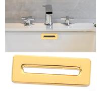 Eawfgtuw Cubierta rectangular de latón dorado para agujero de fregadero de lavabo, para placa ciega de metal para decoración de cocina y baño, para una fácil instalación de bricolaje a derrames, 1