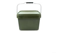 Eawfgtuw Cubo de cebo de pesca de carpa de 5 litros con asa, recipiente de mezcla de plástico PP y caja de almacenamiento de aparejos para pescadores al aire libre, verde