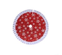 Eawfgtuw Falda de árbol de Navidad de tela ligera con patrón de copo de nieve dorado y blanco para decoración festiva de Navidad, base redonda de 110 cm para interior o exterior (modelos de copo de