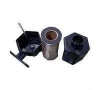 Eawfgtuw Filtro de compresor de aire Carcasa de plástico de metal Silenciador de reducción de ruido Sistema de filtración de entrada para compresor de aire hexagonal de doble cilindro 2090 Negro