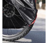 Eawfgtuw Funda resistente al agua de poliéster 190D para protector de bicicleta con dobladillo elástico y correas para protección contra la lluvia, el sol y el polvo, color negro