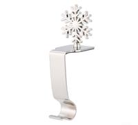 Eawfgtuw Ganchos para chimenea de Navidad, soportes de aleación con reno, muñeco de nieve, copos de nieve, almohadillas antideslizantes para decoración de repisa o mesa, color dorado y plateado (F)