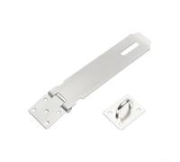 Eawfgtuw Hebilla de placa de bloqueo de puerta de acero inoxidable con cerrojo de candado, construcción 304 resistente, acabado pulido resistente a la intemperie, varilla de conexión reforzada (6