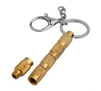 Eawfgtuw Herramienta de desinflador de aire de neumáticos de 4 pulgadas para automóviles y motocicletas, construcción de latón y ABS, amarillo, incluye válvula y llavero