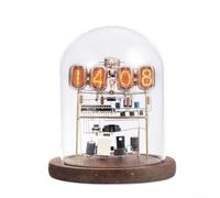 Eawfgtuw IN-12 Nixie Tube Clock DIY Kit con pantalla naranja brillante, reloj digital vintage para decoración del hogar, alimentación USB de alta precisión (B)