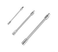 Eawfgtuw Juego de 3 barras de extensión de enchufe flexible, extensor de llave de carraca de metal, 1/4 3/8 1/2 pulgadas, 145 mm, 205 mm, 250 mm