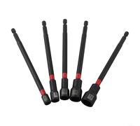 Eawfgtuw Juego de 5 destornilladores magnéticos de tuerca larga de 150 mm, adaptador de enchufe hexagonal de aleación de acero de 6 a 14 mm con vástago de 1/4 pulgadas y bolsa de almacenamiento Oxford