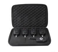 Eawfgtuw Juego de alarma digital inalámbrica para pesca de carpas con transmisores (receptor de luz LED, alerta de sonido, resistente a la lluvia, ABS, acero inoxidable (alarma 1+4)