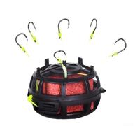 Eawfgtuw Juego de aparejos de pesca con doble gancho inferior, ganchos de metal de varios tamaños para pesca en agua salada y agua dulce, todos los niveles de habilidad, negro, 5 tamaños (10#)