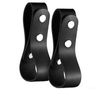 Eawfgtuw Juego de correa de cuero para látigo de caballo, funda para látigo ecuestre para deportes al aire libre, se adapta a cinturones de hasta 2 pulgadas, marrón y negro, paquete de 2 (negro)