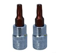 Eawfgtuw Juego de llaves de vaso Torx T8-T40 de 1/4 pulgadas, acero al cromo vanadio hexagonal para herramientas manuales, uso de fábrica y reparación, paquete de 2 (T25)