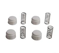 Eawfgtuw Kit de reparación de pestillo de enfriador con botón y resorte para enfriadores duros iglú, piezas de repuesto de plástico blanco para camping, pesca, uso marino, 4 botones, 2 resortes