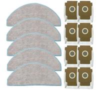 Eawfgtuw Kit de repuesto para aspiradora robot Vac 2 Q0520 con 5 paños de microfibra y 8 bolsas de polvo, compatible con Vacuum 2 Essential y