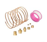 Eawfgtuw Kit de tubos de calibre de presión de aceite, tubo de cobre de 72 pulgadas con 1/8 y 1/4 para accesorios de latón NPT para manómetros mecánicos de presión y impulso en coches, camiones y