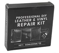 Eawfgtuw Kit para asientos de coche y sofá, crema restauradora de cuero negro para agujeros, grietas, arañazos, incluye 3 x 20 ml de tinte, para paleta cepillo cuchara y
